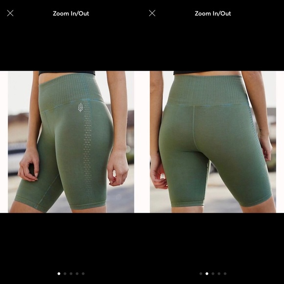 New Free People Good Karma Green Bike Shorts - Picture 3 of 9